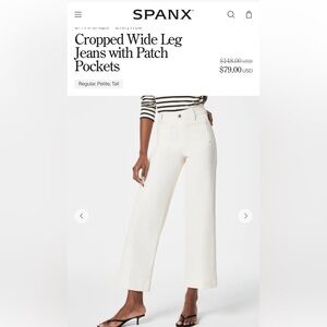 New with tags SPANX wide leg, crop jeans, size large petite 12/14